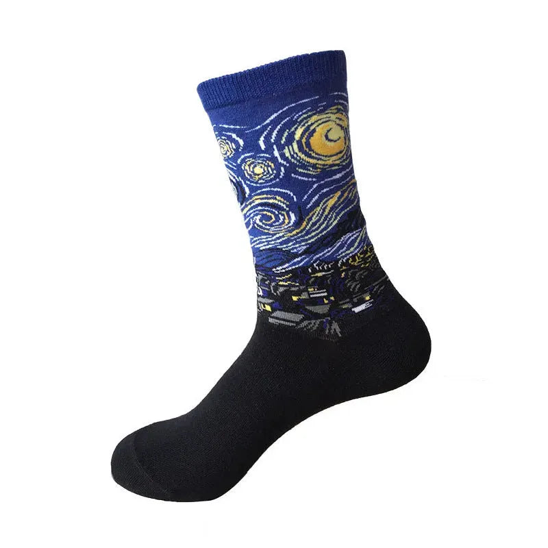 European And American Retro Abstract Art Van Gogh Oil Painting Socks - Bellarte Enchanté European And American Retro Abstract Art Van Gogh Oil Painting Socks