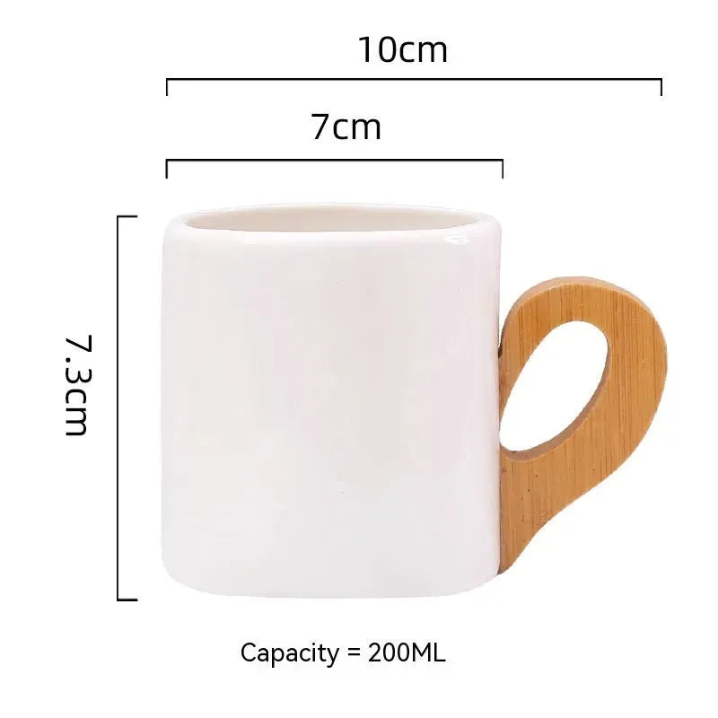 European Creative Bamboo Handle Cup Good-looking Gift Breakfast Milk Coffee Cup - Bellarte Enchanté European Creative Bamboo Handle Cup Good-looking Gift Breakfast Milk Coffee Cup