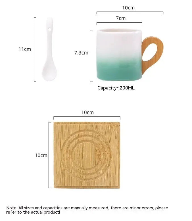 European Creative Bamboo Handle Cup Good-looking Gift Breakfast Milk Coffee Cup - Bellarte Enchanté European Creative Bamboo Handle Cup Good-looking Gift Breakfast Milk Coffee Cup