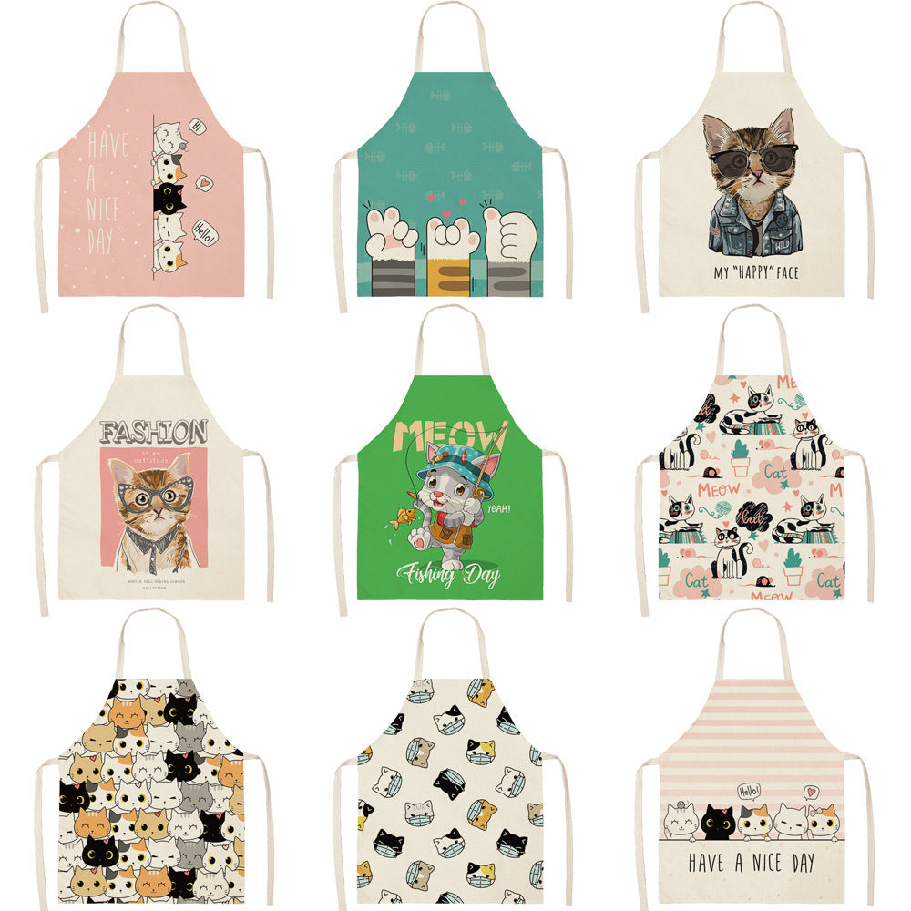 Explosive Animal Animation Multifunctional Kitchen Apron Cotton And Linen Apron - Bellarte Enchanté Explosive Animal Animation Multifunctional Kitchen Apron Cotton And Linen Apron