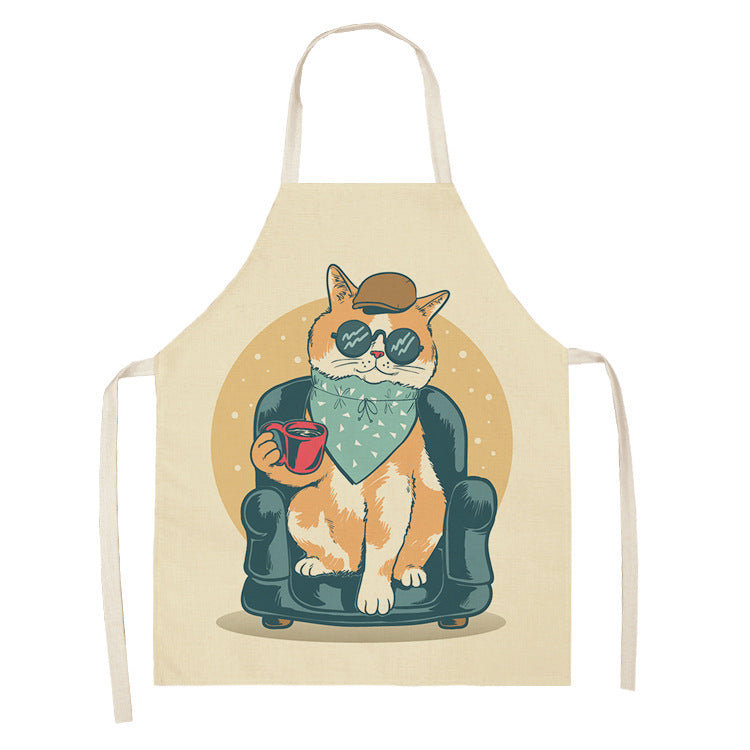 Explosive Animal Animation Multifunctional Kitchen Apron Cotton And Linen Apron - Bellarte Enchanté Explosive Animal Animation Multifunctional Kitchen Apron Cotton And Linen Apron