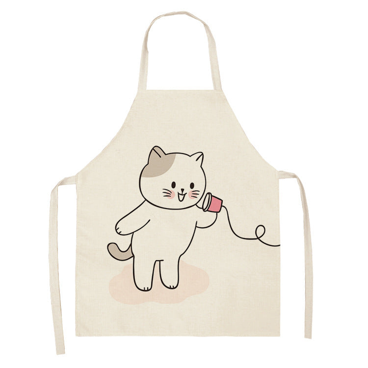 Explosive Animal Animation Multifunctional Kitchen Apron Cotton And Linen Apron - Bellarte Enchanté Explosive Animal Animation Multifunctional Kitchen Apron Cotton And Linen Apron
