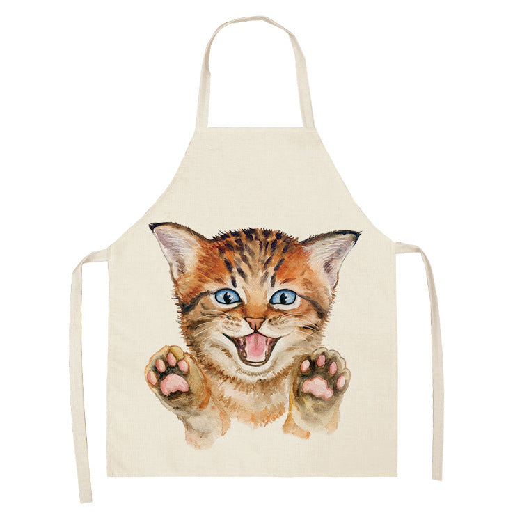 Explosive Animal Animation Multifunctional Kitchen Apron Cotton And Linen Apron - Bellarte Enchanté Explosive Animal Animation Multifunctional Kitchen Apron Cotton And Linen Apron