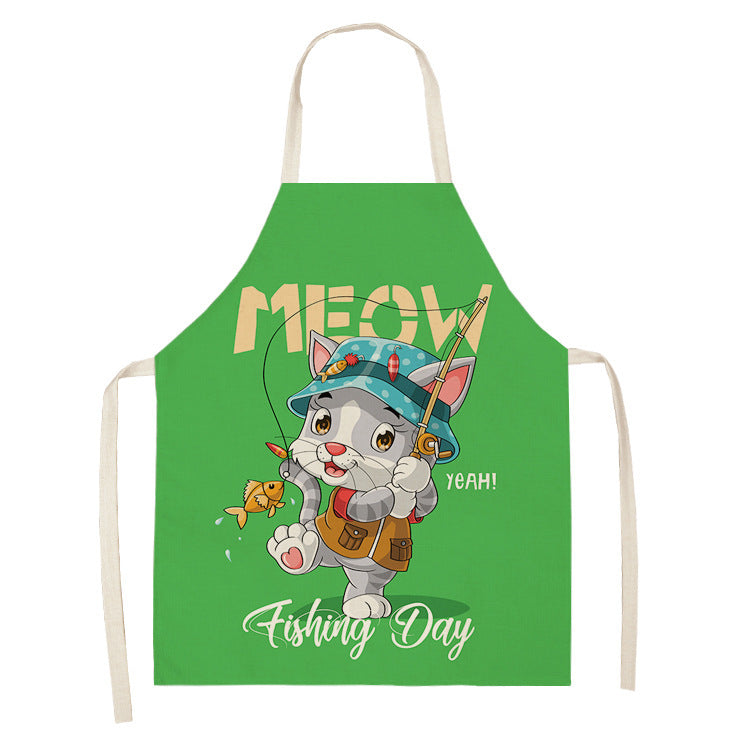 Explosive Animal Animation Multifunctional Kitchen Apron Cotton And Linen Apron - Bellarte Enchanté Explosive Animal Animation Multifunctional Kitchen Apron Cotton And Linen Apron