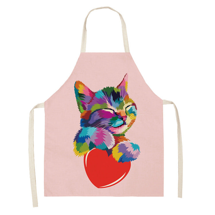 Explosive Animal Animation Multifunctional Kitchen Apron Cotton And Linen Apron - Bellarte Enchanté Explosive Animal Animation Multifunctional Kitchen Apron Cotton And Linen Apron