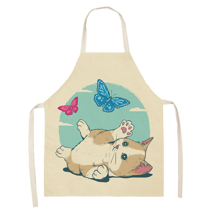 Explosive Animal Animation Multifunctional Kitchen Apron Cotton And Linen Apron - Bellarte Enchanté Explosive Animal Animation Multifunctional Kitchen Apron Cotton And Linen Apron