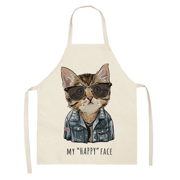 Explosive Animal Animation Multifunctional Kitchen Apron Cotton And Linen Apron - Bellarte Enchanté Explosive Animal Animation Multifunctional Kitchen Apron Cotton And Linen Apron