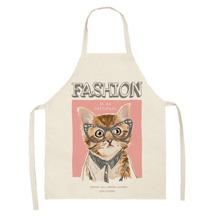Explosive Animal Animation Multifunctional Kitchen Apron Cotton And Linen Apron - Bellarte Enchanté Explosive Animal Animation Multifunctional Kitchen Apron Cotton And Linen Apron