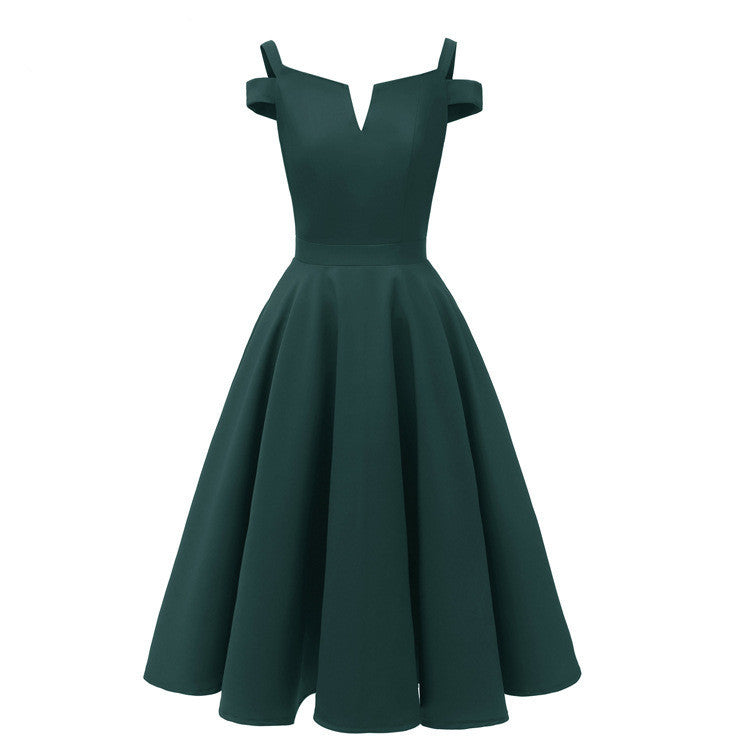 Women's Sling Small V Neck Elegant Dress