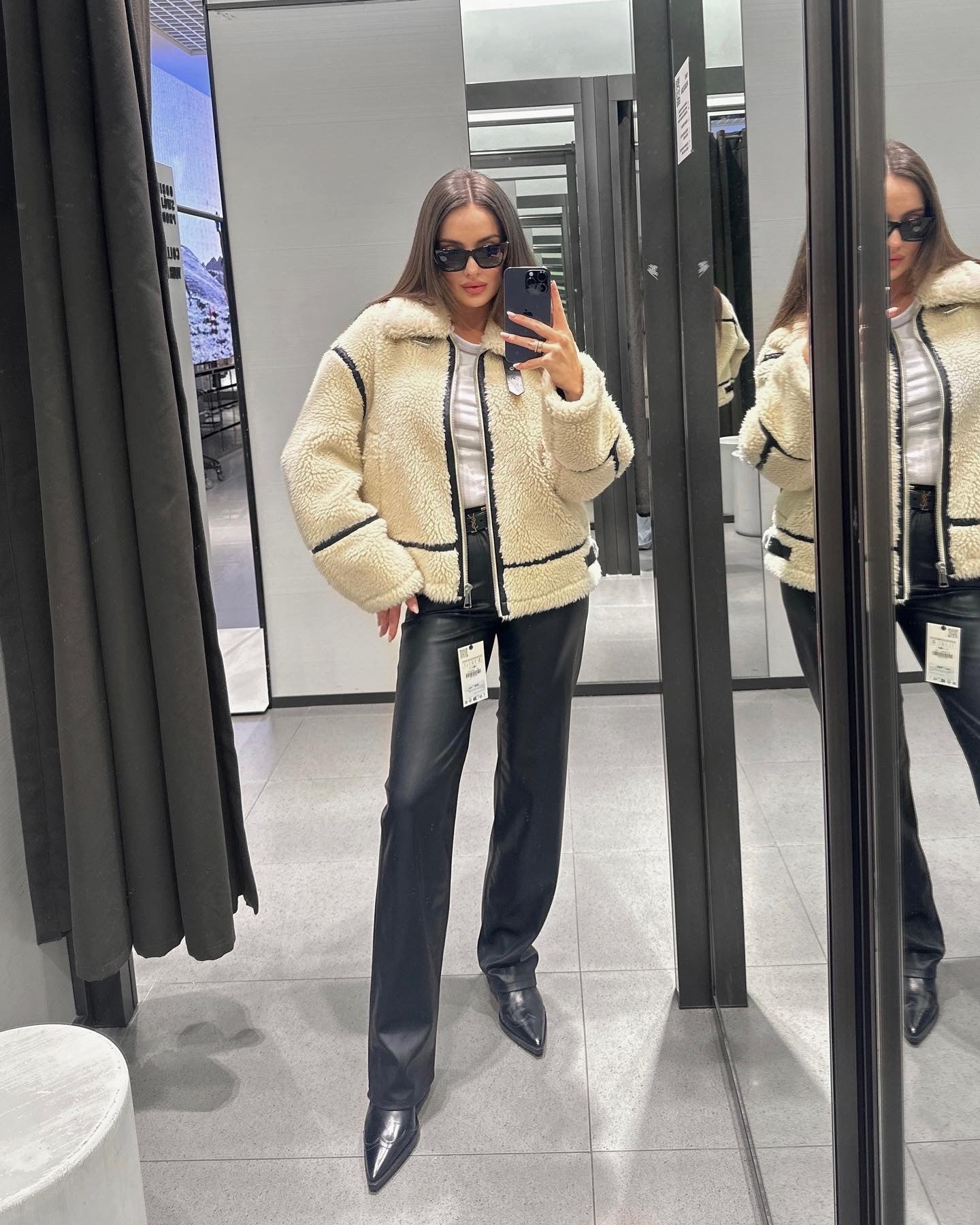 Women's Lamb Wool Effect Jacket Coat