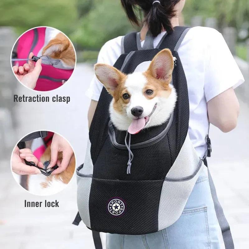 Pet Dog Carrier Carrier For Dogs Backpack Out Double Shoulder Portable Travel Outdoor Carrier Bag Mesh - Bella Enchanté