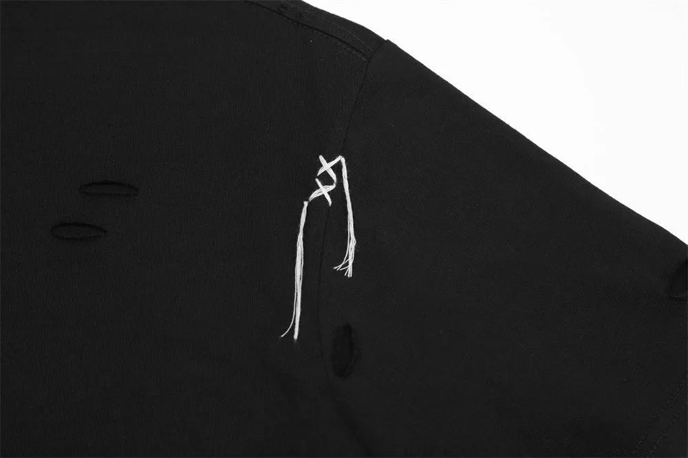 Fashion Personality Distressed Short-sleeved T-shirt Men - Bellarte Enchanté Fashion Personality Distressed Short-sleeved T-shirt Men