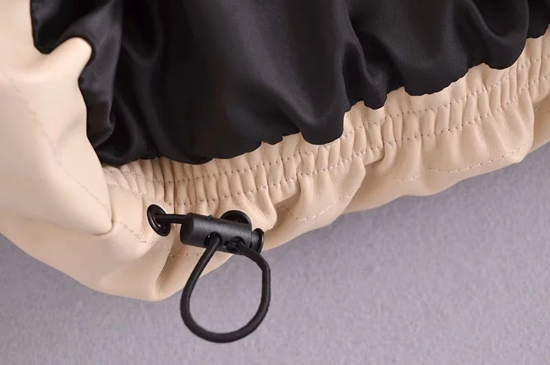 Fashion Urban Casual Solid Color Simple PU Cotton Jacket Women's Small Stand-up Collar - Bellarte Enchanté Fashion Urban Casual Solid Color Simple PU Cotton Jacket Women's Small Stand-up Collar