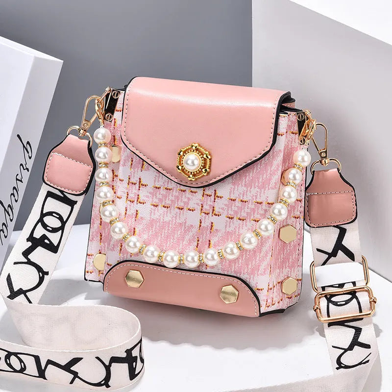 Fashion Women'S Crossbody Bag Girl'S Cute Princess Wallet Classic Shoulder Bag Summer Pearl Chain Phone Bag - Bellarte Enchanté Fashion Women'S Crossbody Bag Girl'S Cute Princess Wallet Classic Shoulder Bag Summer Pearl Chain Phone Bag