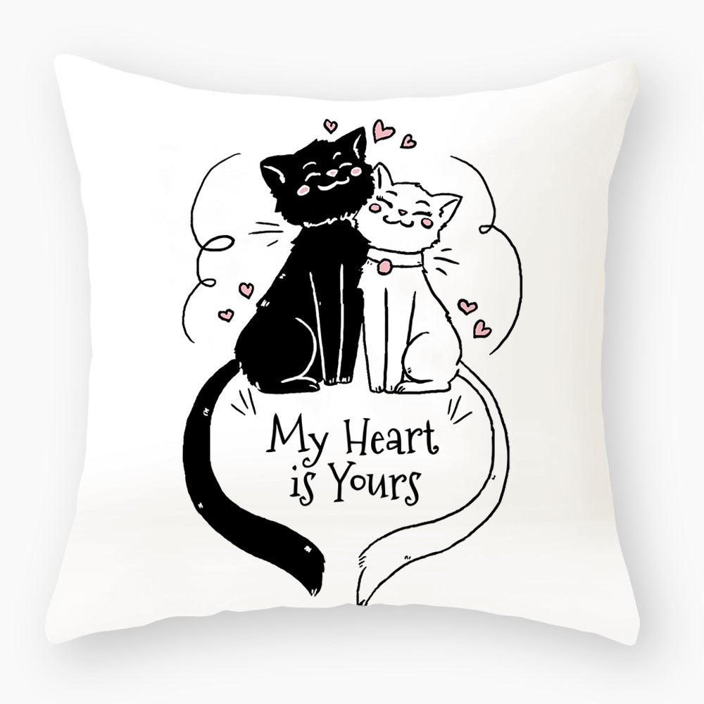 Fashionable Cute Cat Light Peach Skin Pillowcase - Bellarte Enchanté Fashionable Cute Cat Light Peach Skin Pillowcase