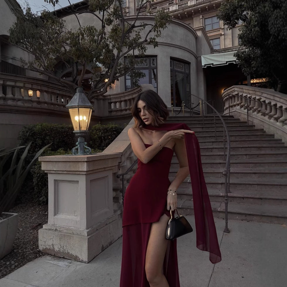 Off-Shoulder Tube Top Maxi Dress - Elegant Sleeveless Design