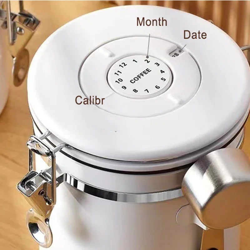 Stainless Steel Coffee Beans Sealed Jar Vacuum Storage Container Large Capacity Grains Tea Nut Snack Keep F Resh Storage Jar