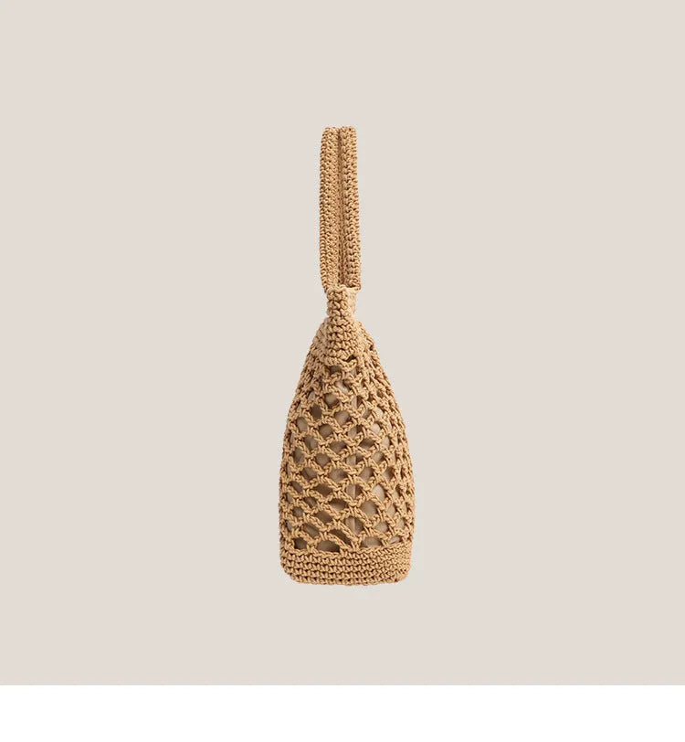 Fishnet Straw Bag Female Woven Tote - Bellarte Enchanté Fishnet Straw Bag Female Woven Tote