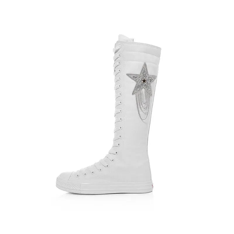 Five Pointed Star Canvas Boots - Bellarte Enchanté Five Pointed Star Canvas Boots