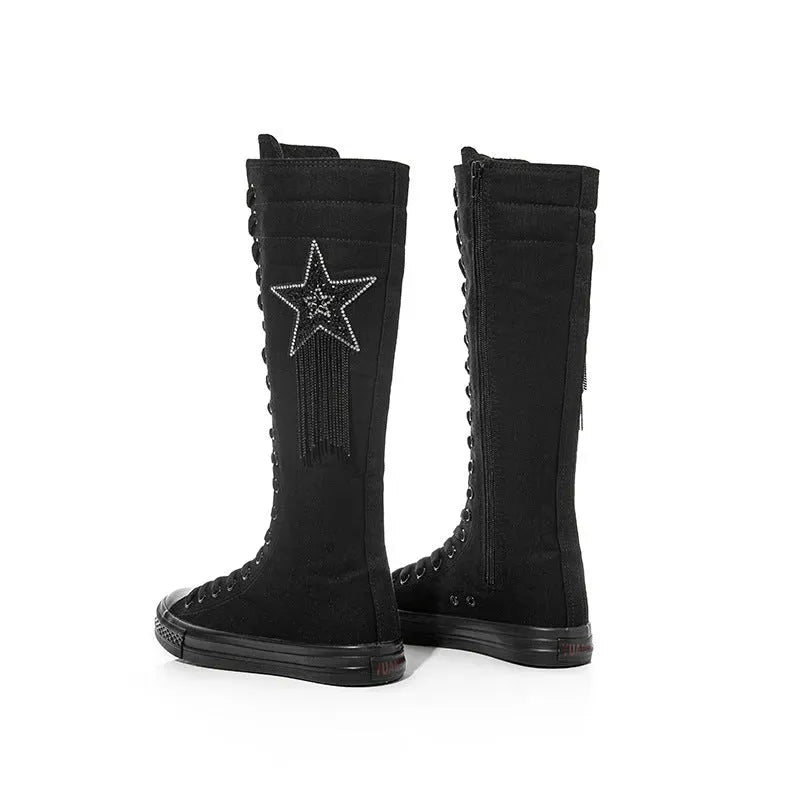 Five Pointed Star Canvas Boots - Bellarte Enchanté Five Pointed Star Canvas Boots