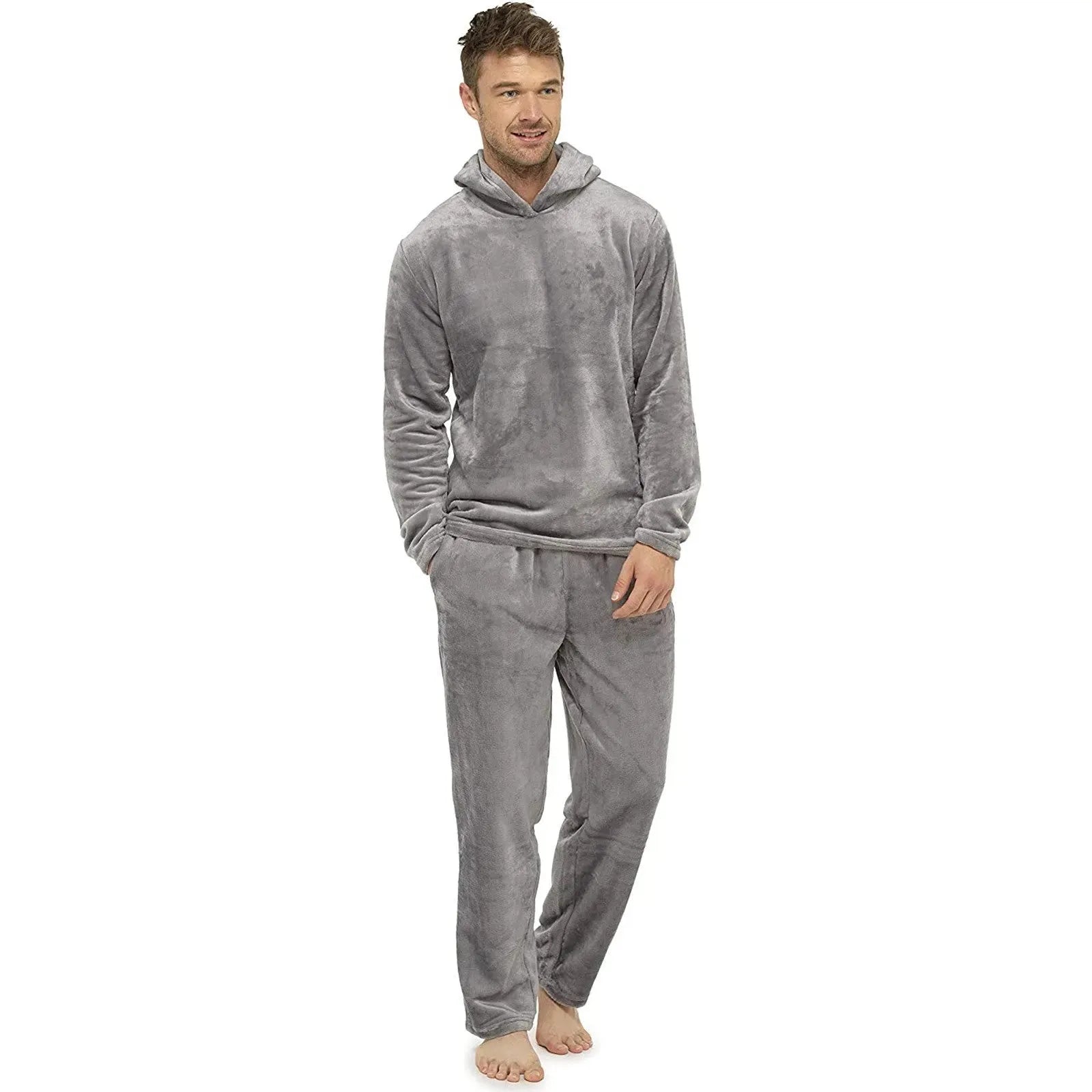 Flannel Grey Simple Home Men's Pajamas - Bellarte Enchanté Flannel Grey Simple Home Men's Pajamas