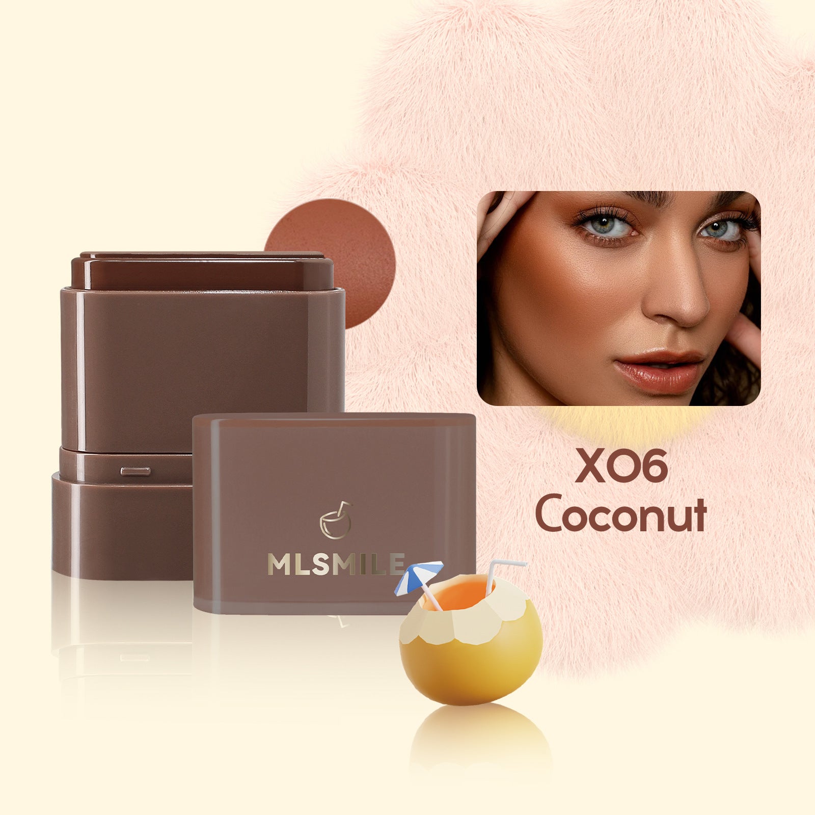 Flat Tube Fruit Blush Stick 2 In 1 - Bellarte Enchanté Flat Tube Fruit Blush Stick 2 In 1