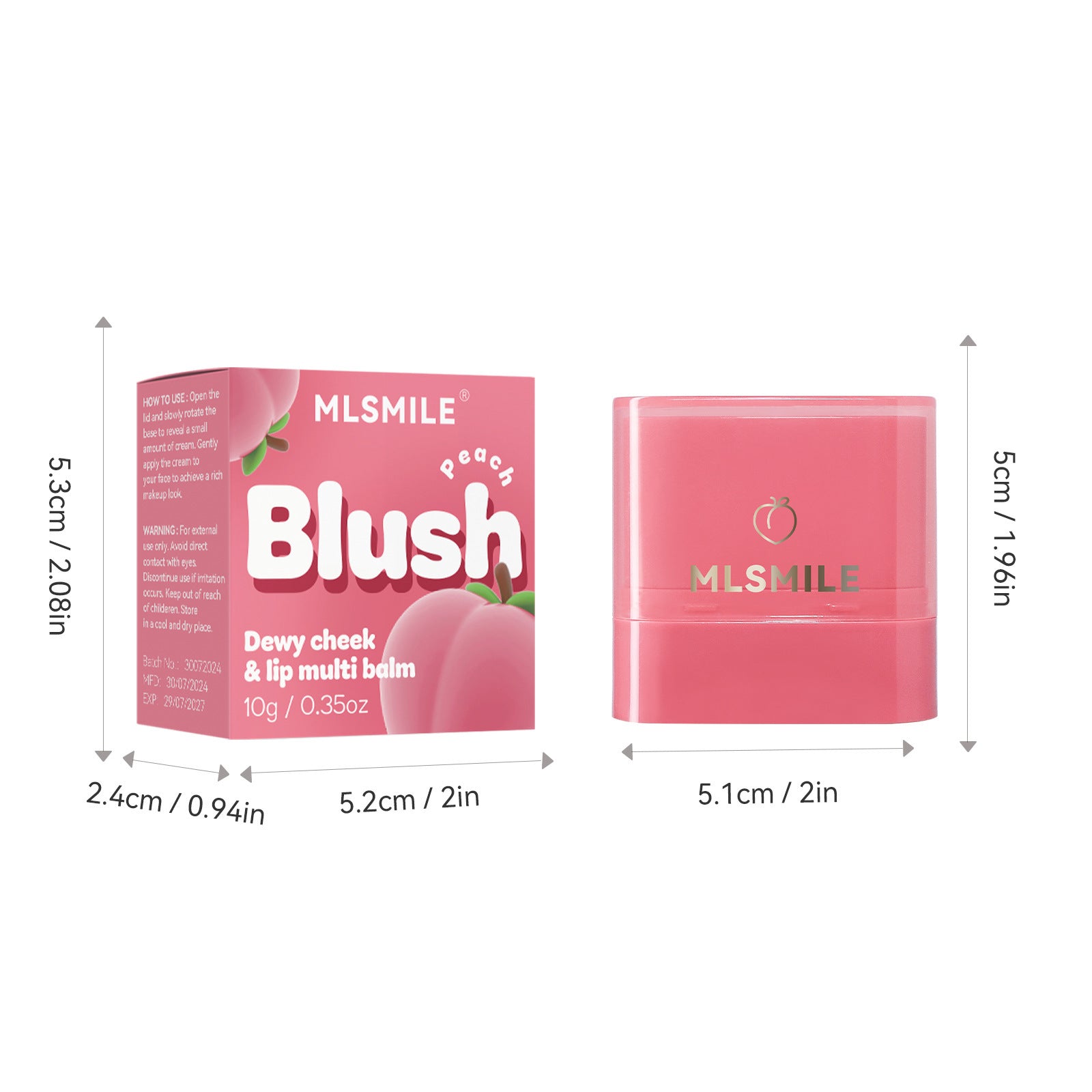 Flat Tube Fruit Blush Stick 2 In 1 - Bellarte Enchanté Flat Tube Fruit Blush Stick 2 In 1