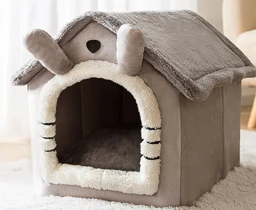 Foldable Dog House Pet Cat Bed Winter Dog Villa Sleep Kennel Removable Nest Warm Enclosed Cave Sofa Pets Supplies - Bellarte Enchanté Foldable Dog House Pet Cat Bed Winter Dog Villa Sleep Kennel Removable Nest Warm Enclosed Cave Sofa Pets Supplies