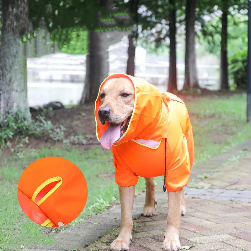 Four-legged Reflective Hooded Pet Waterproof Poncho For Medium And Large Dogs - Bellarte Enchanté Four-legged Reflective Hooded Pet Waterproof Poncho For Medium And Large Dogs