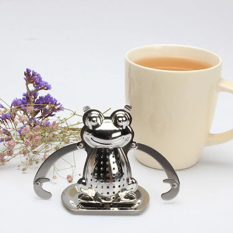 Frog Tea Strainer Does Not Stainless Steel Tea Strainers Creative Tea Making Device Compartment - Bellarte Enchanté Frog Tea Strainer Does Not Stainless Steel Tea Strainers Creative Tea Making Device Compartment