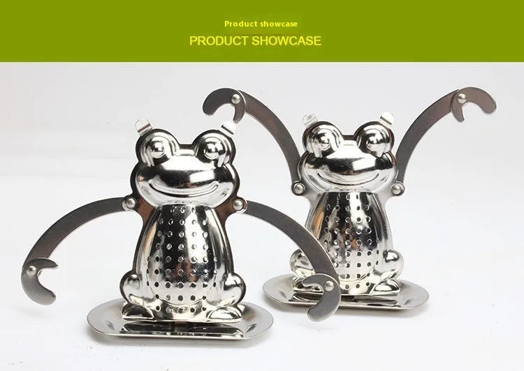 Frog Tea Strainer Does Not Stainless Steel Tea Strainers Creative Tea Making Device Compartment - Bellarte Enchanté Frog Tea Strainer Does Not Stainless Steel Tea Strainers Creative Tea Making Device Compartment