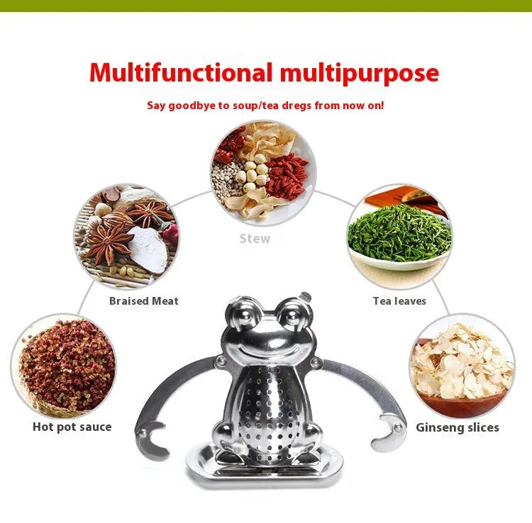 Frog Tea Strainer Does Not Stainless Steel Tea Strainers Creative Tea Making Device Compartment - Bellarte Enchanté Frog Tea Strainer Does Not Stainless Steel Tea Strainers Creative Tea Making Device Compartment