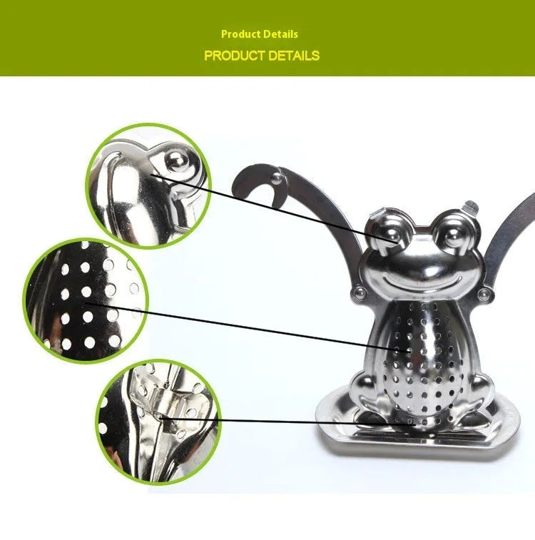 Frog Tea Strainer Does Not Stainless Steel Tea Strainers Creative Tea Making Device Compartment - Bellarte Enchanté Frog Tea Strainer Does Not Stainless Steel Tea Strainers Creative Tea Making Device Compartment