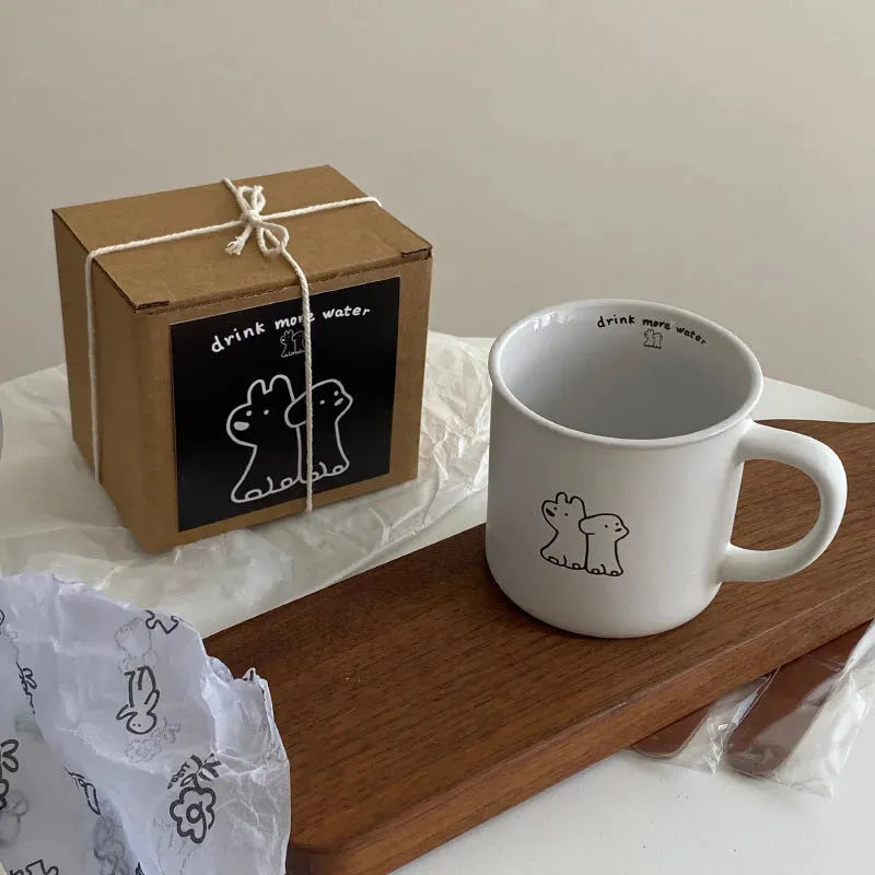 Frosted Small Black Cup Puppy Mug - Bellarte Enchanté Frosted Small Black Cup Puppy Mug