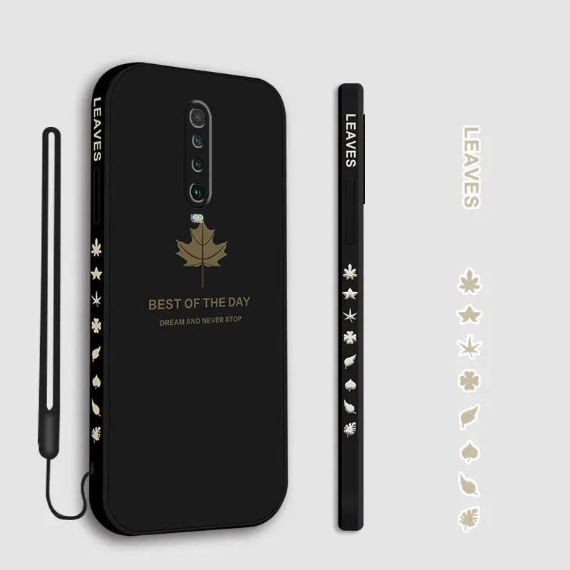 Frosted Ultra-thin Maple Leaf Shell Lanyard Phone Case - Bellarte Enchanté Frosted Ultra-thin Maple Leaf Shell Lanyard Phone Case