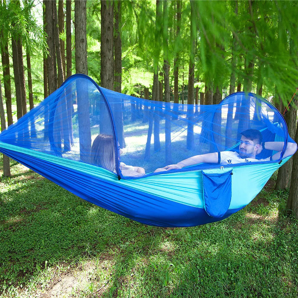 Fully Automatic Quick Opening Hammock With Mosquito Net - Bellarte Enchanté Fully Automatic Quick Opening Hammock With Mosquito Net