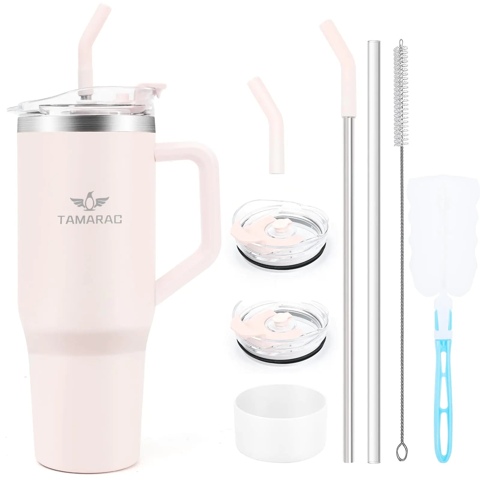 Tamarac 40 oz Tumbler With Handle and Straw Lid Double Wall Vacuum Reusable Stainless Steel Insulated Water Bottle Travel Mug Cup Gifts for Women Men Keeps Cold for 34 Hours or Hot for 12 Hour