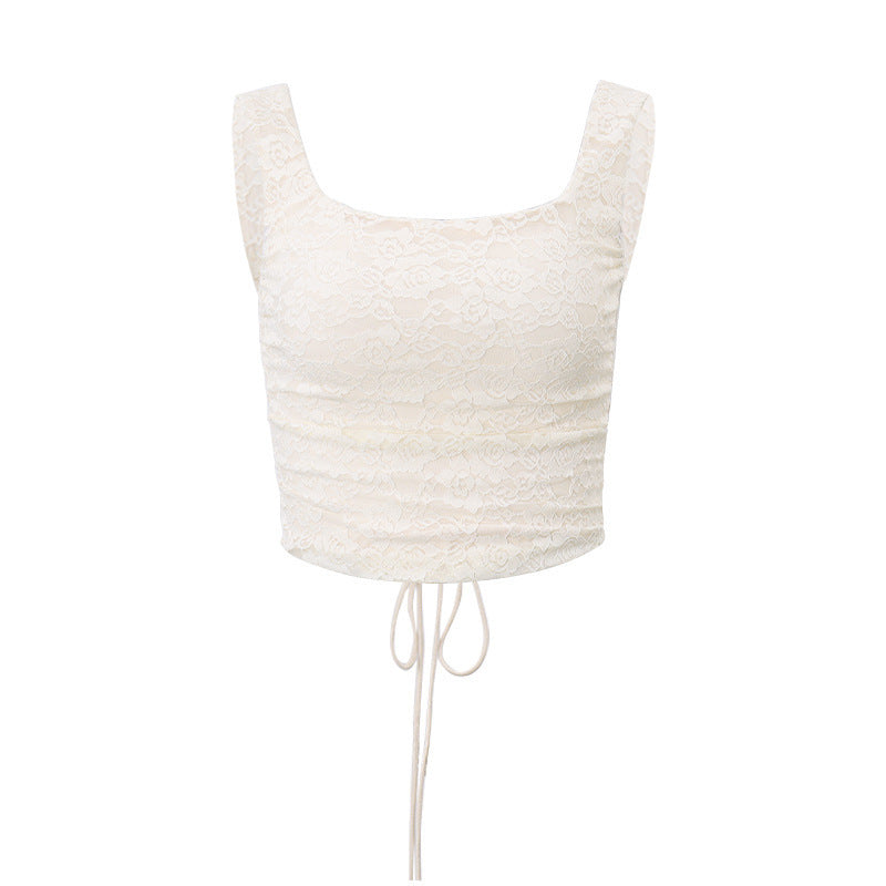Graceful Tube Top Lace Up Lace Tophigh Waist Two-way Lace Fishtail Skirt - Bellarte Enchanté Graceful Tube Top Lace Up Lace Tophigh Waist Two-way Lace Fishtail Skirt