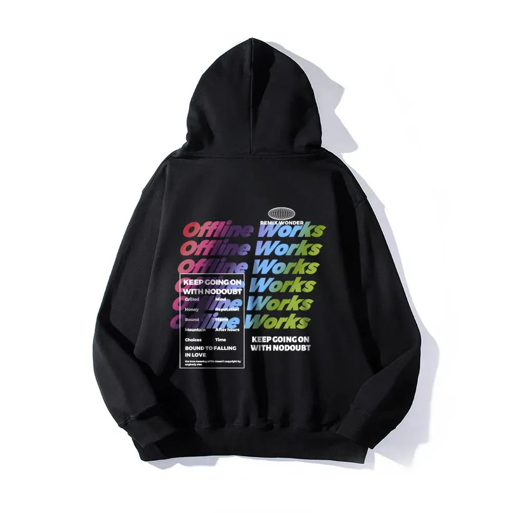 Gradient Letters Printed Hoodie Men - Bellarte Enchanté Gradient Letters Printed Hoodie Men