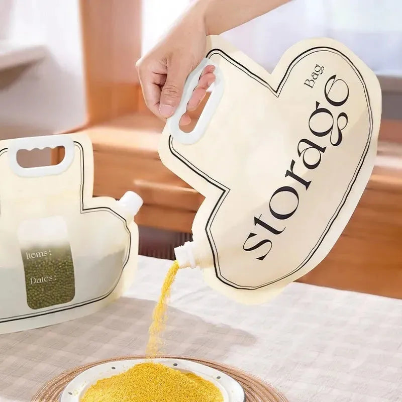 Grain Storage Bag Large Diameter Good Sealing Save Space Food Grade PE Material Rice Wheat Beans Household Kitchen Storage Tools Kitchen Gadgets - Bellarte Enchanté Grain Storage Bag Large Diameter Good Sealing Save Space Food Grade PE Material Rice Wheat Beans Household Kitchen Storage Tools Kitchen Gadgets