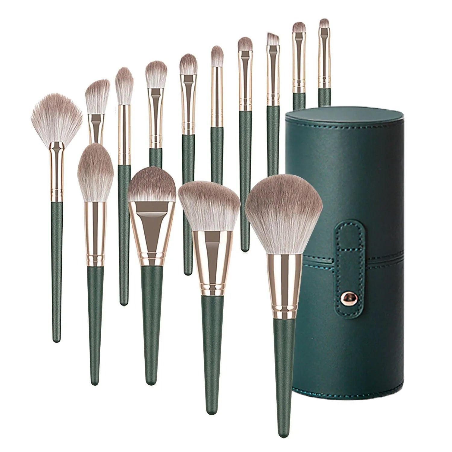 Green Cloud 14 Makeup Brushes Suit - Bellarte Enchanté Green Cloud 14 Makeup Brushes Suit