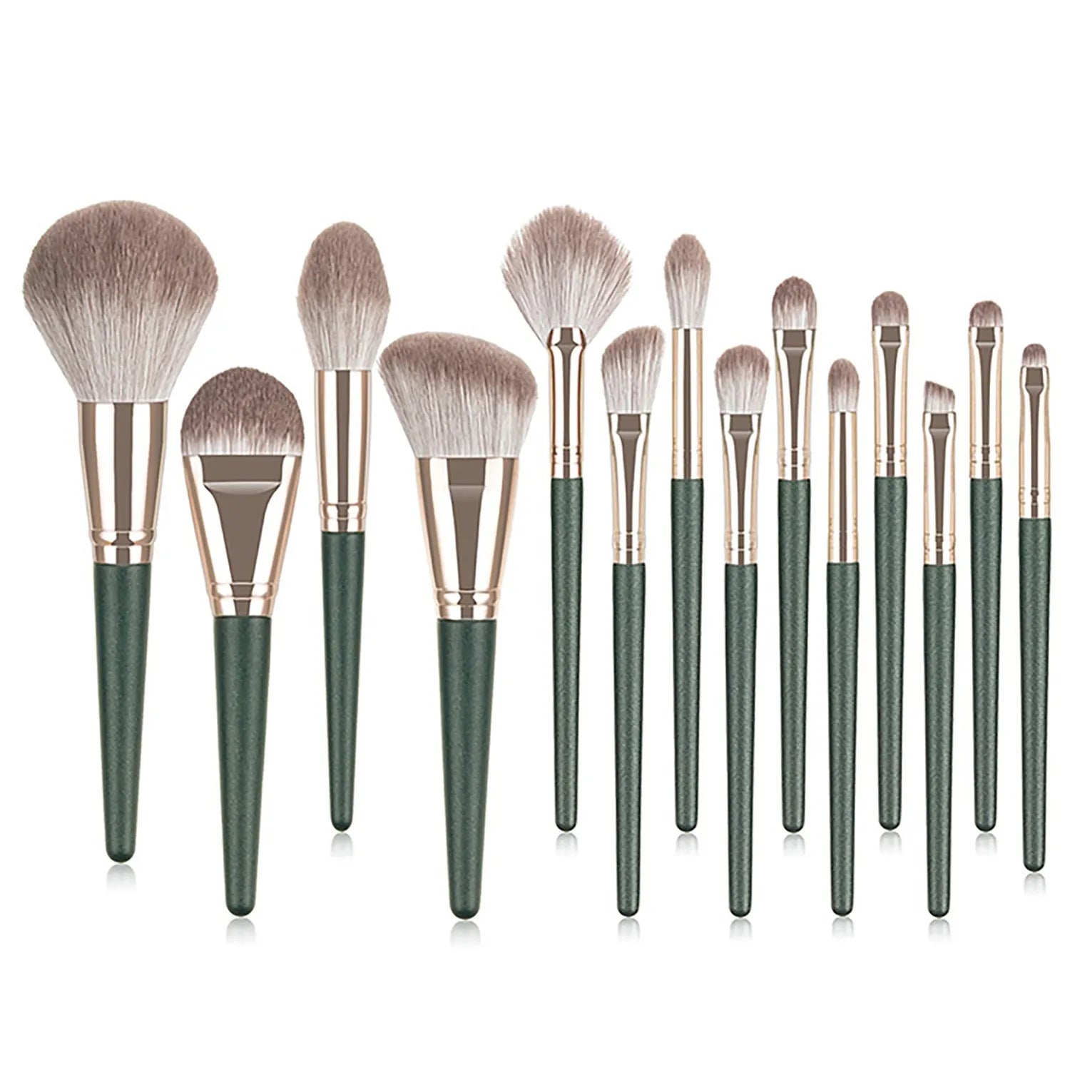 Green Cloud 14 Makeup Brushes Suit - Bellarte Enchanté Green Cloud 14 Makeup Brushes Suit