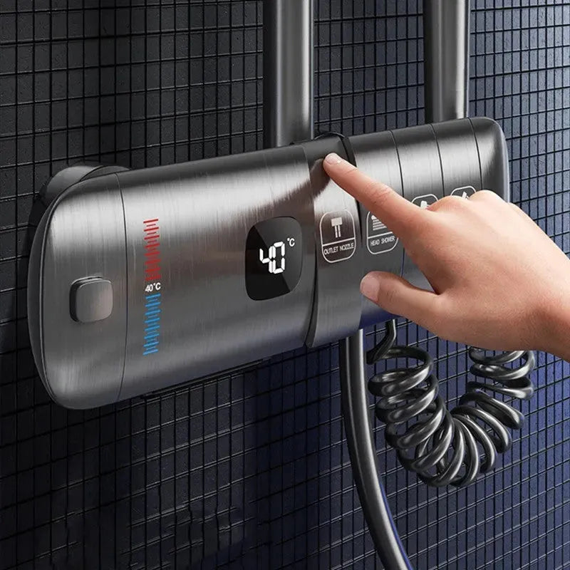 Gun Grey Piano Key Shower Head Hydraulic - Bellarte Enchanté Gun Grey Piano Key Shower Head Hydraulic