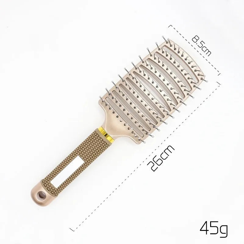 Hairbrush Haarborstel Women Detangler Hair Brush Bristle Nylon Scalp Massage Teaser Hair Brush Comb - Bellarte Enchanté Hairbrush Haarborstel Women Detangler Hair Brush Bristle Nylon Scalp Massage Teaser Hair Brush Comb
