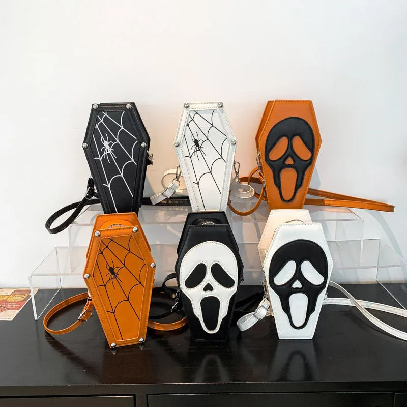 Halloween Coffin-shape Shoulder Bag Ghost Spider - Bellarte Enchanté Halloween Coffin-shape Shoulder Bag Ghost Spider