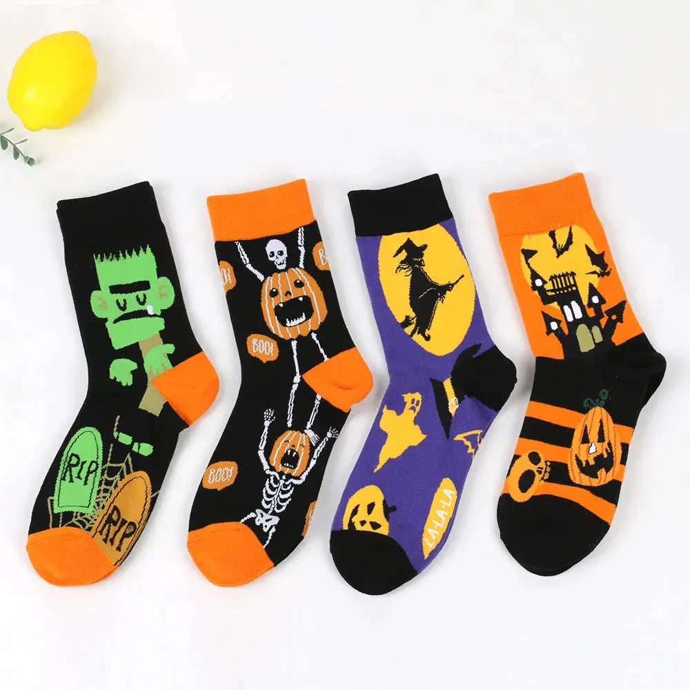 Halloween Plus-sized Men's Cotton Socks Plus Size - Bellarte Enchanté Halloween Plus-sized Men's Cotton Socks Plus Size