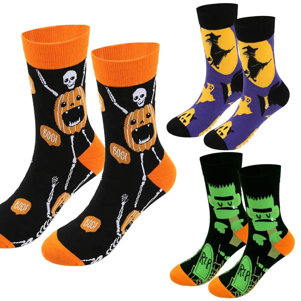 Halloween Plus-sized Men's Cotton Socks Plus Size - Bellarte Enchanté Halloween Plus-sized Men's Cotton Socks Plus Size