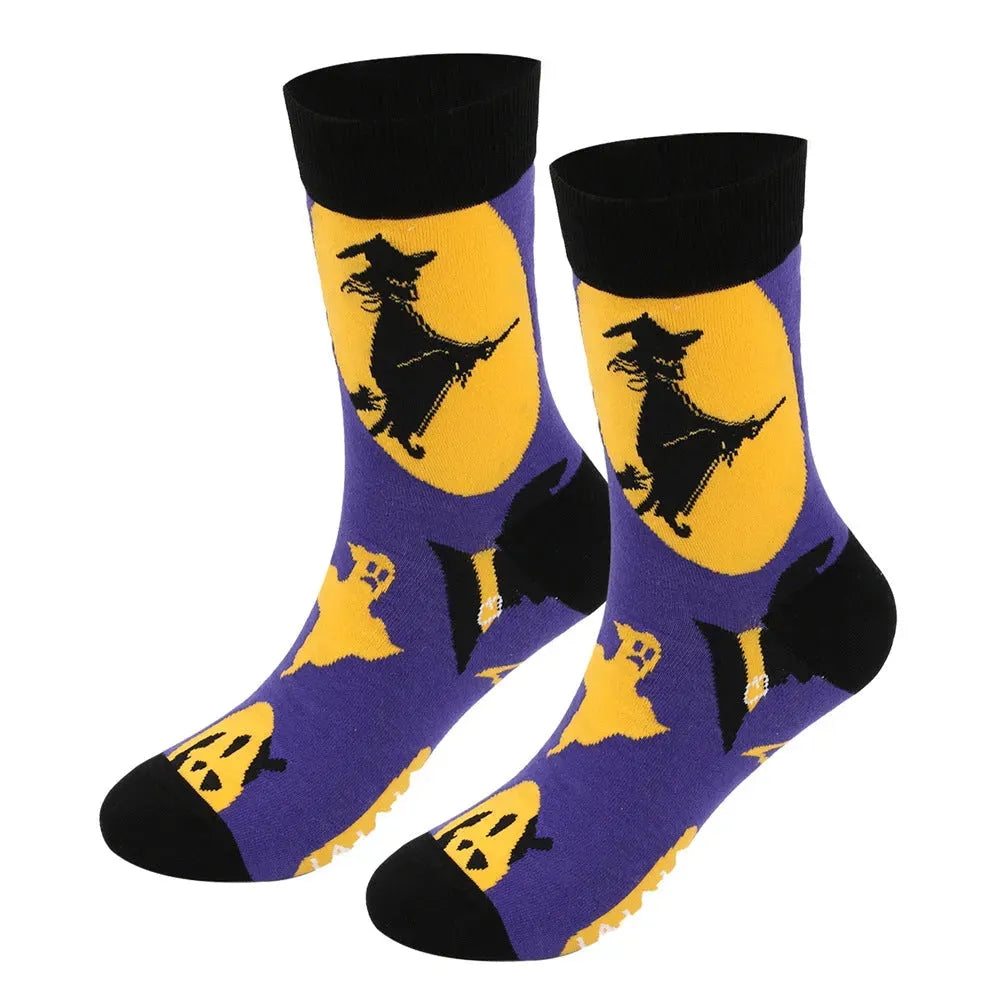 Halloween Plus-sized Men's Cotton Socks Plus Size - Bellarte Enchanté Halloween Plus-sized Men's Cotton Socks Plus Size