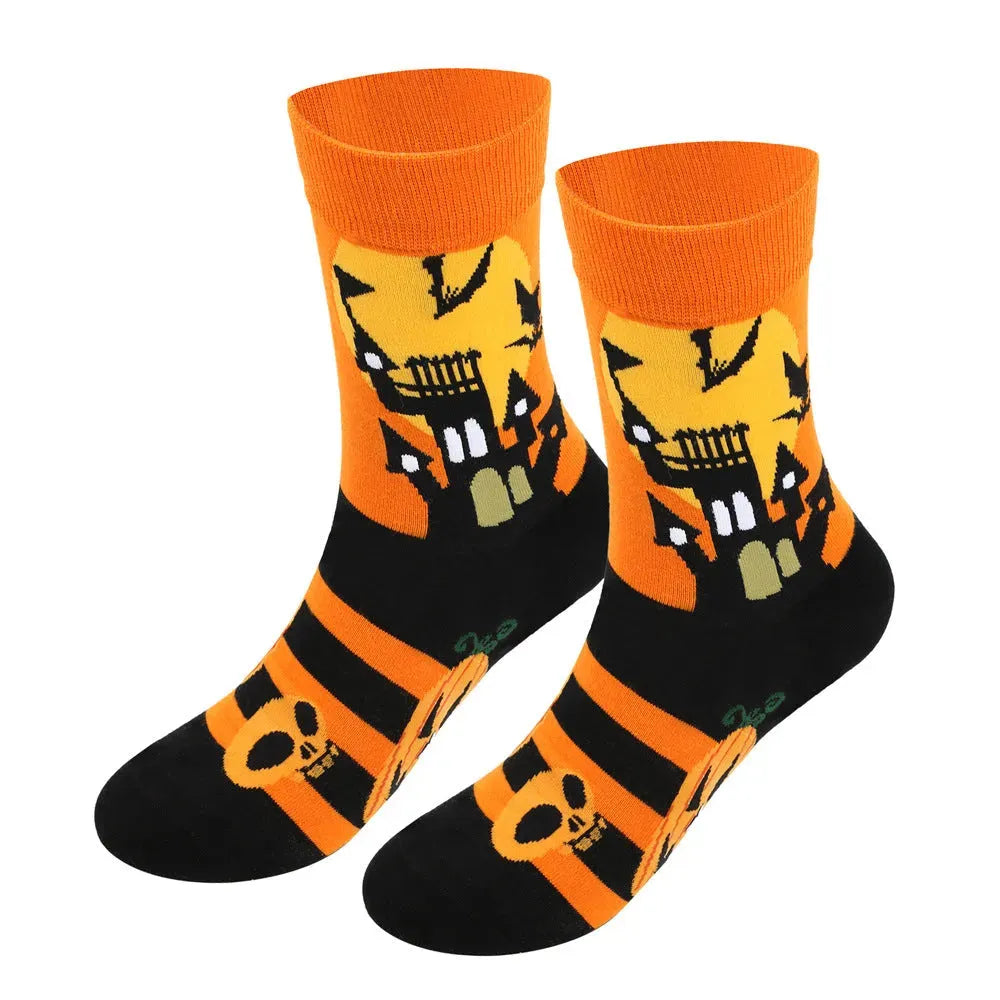 Halloween Plus-sized Men's Cotton Socks Plus Size - Bellarte Enchanté Halloween Plus-sized Men's Cotton Socks Plus Size