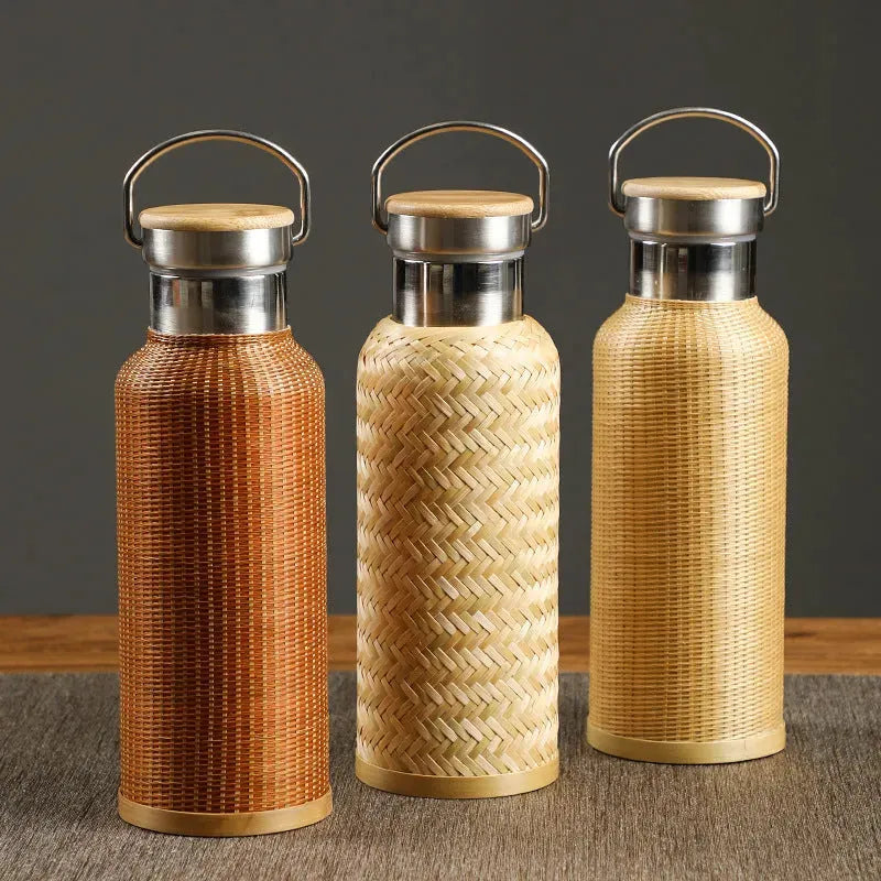 Handmade Bamboo Braided Mug Hot Water Bottle - Bellarte Enchanté Handmade Bamboo Braided Mug Hot Water Bottle